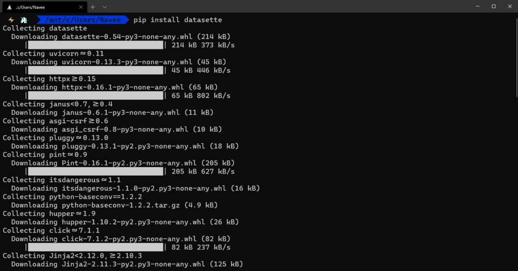 JMeter Result Analysis using Datasette - Installing Datasette