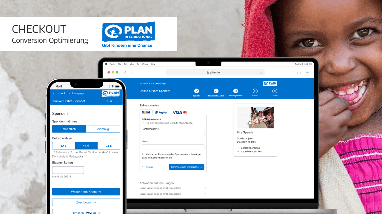 Der optimierte Checkout auf Desktop und Mobile