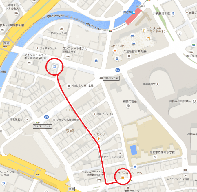 オハコルテベーカリー地図