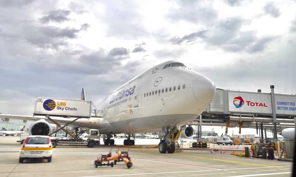 フランクフルト国際空港のルフトハンザ航空機