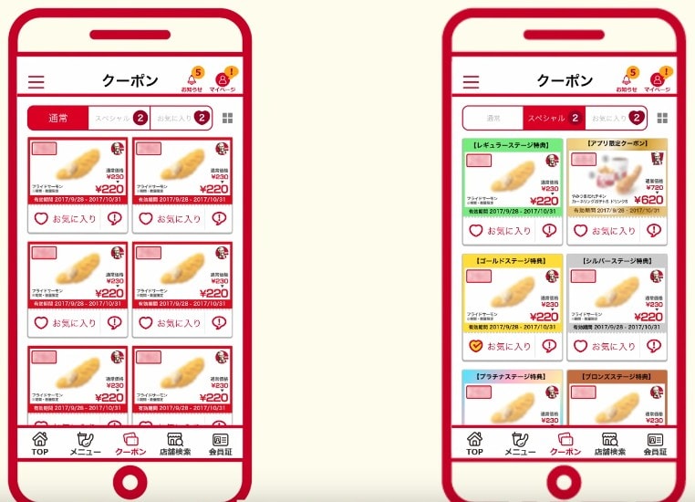 KFCマイレージプログラムのプラチナクーポン