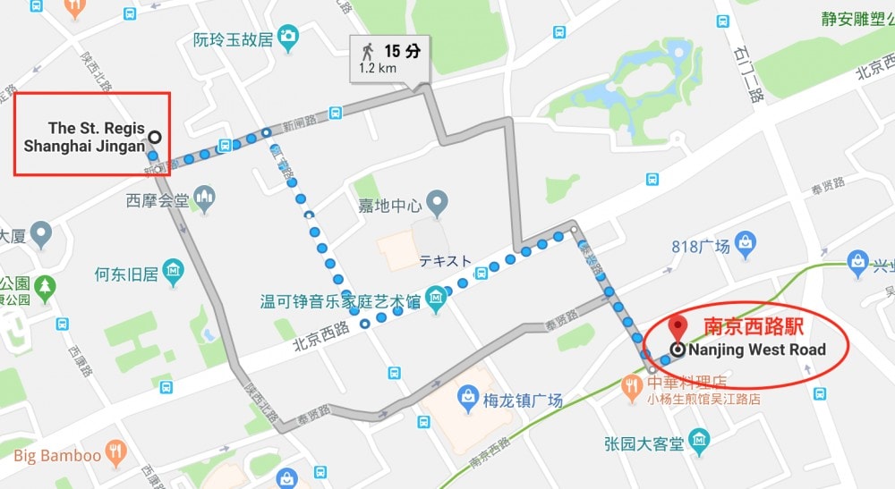 セントレジス上海の地図