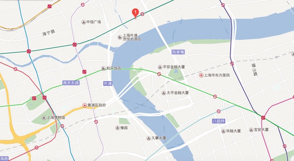 上海外滩w酒店　地図