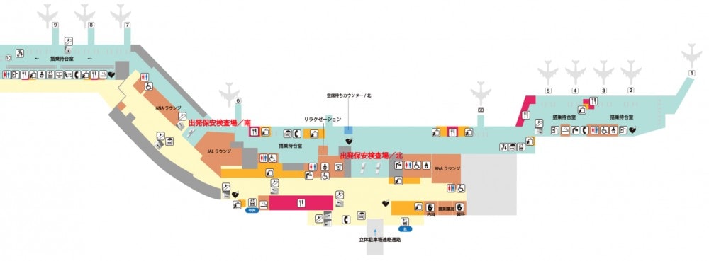 福岡空港　国内線ターミナル2階　フロアマップ