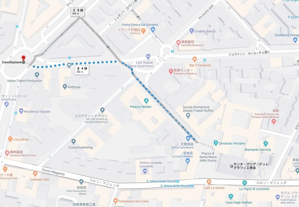サンタ・マリア・デッレ・グラツィエ教会までの地図