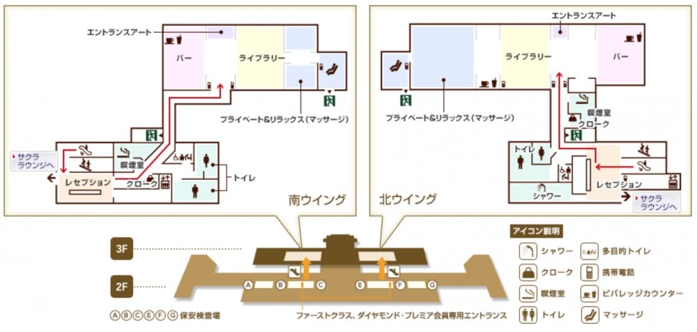 羽田空港JALダイヤプレミアラウンジマップ