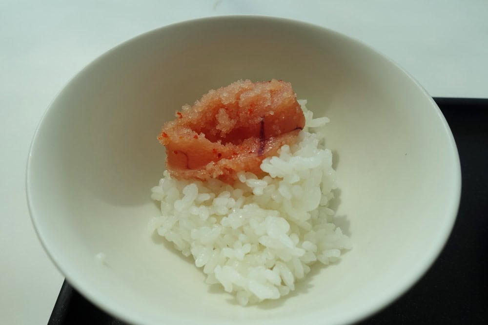 成田空港JALファーストクラスラウンジ明太子ご飯