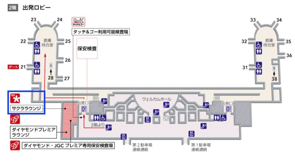 那覇空港JALサクララウンジの場所