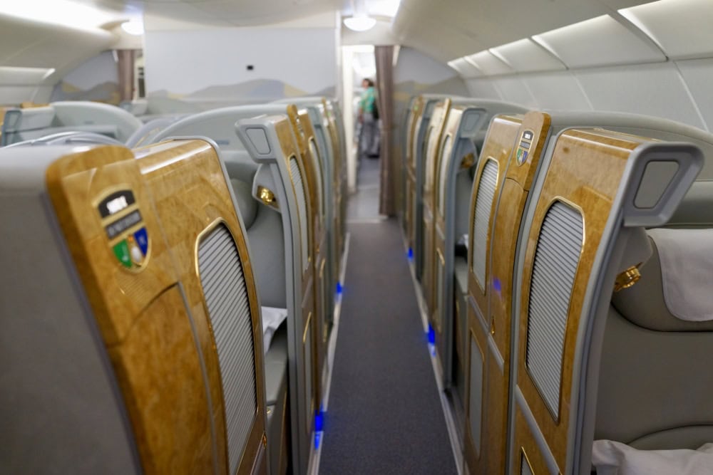 エミレーツ航空A38ファーストクラスキャビン