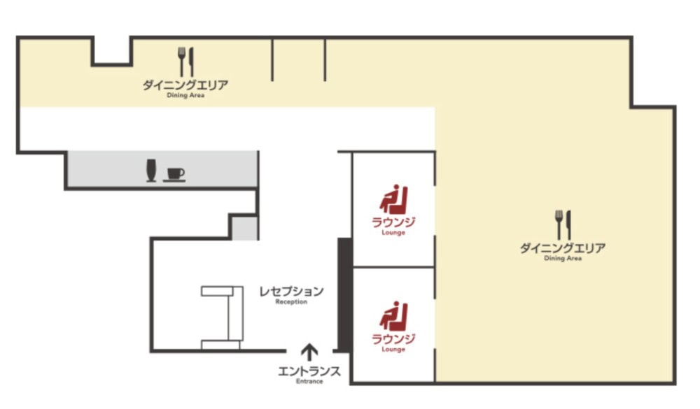 松山空港サクララウンジフロアマップ