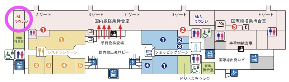松山空港サクララウンジの場所