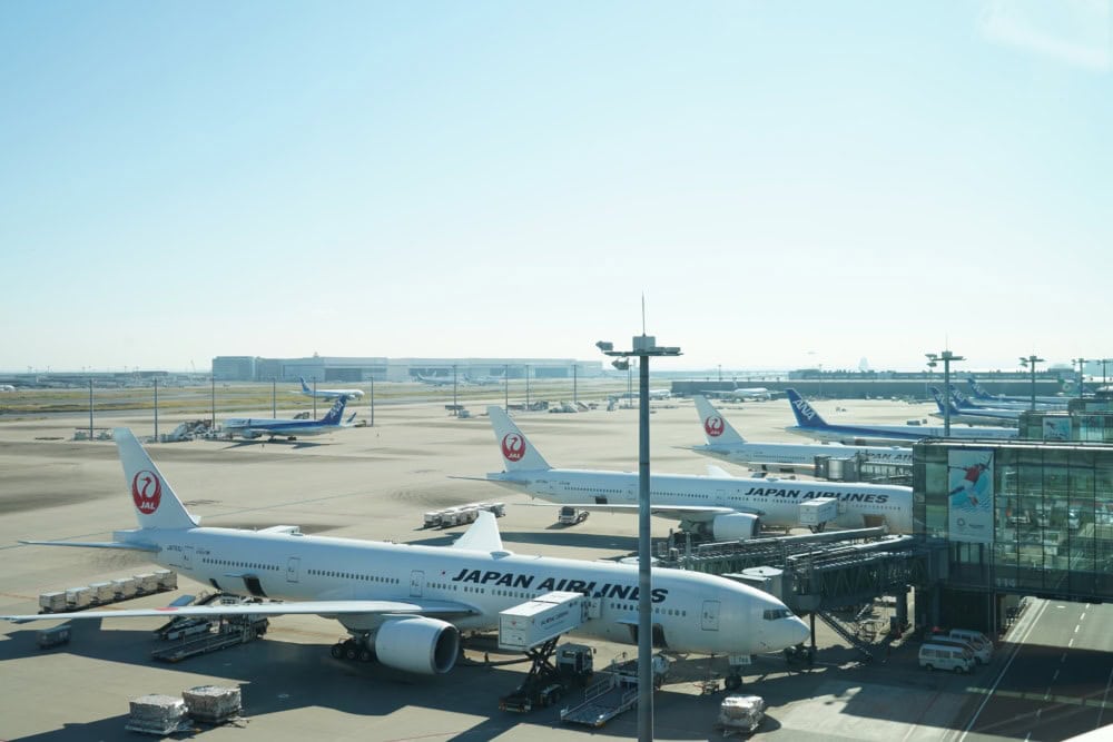 羽田空港国際線ビル・JALサクララウンジスカイビュー ・スカイラウンジ窓からの眺め
