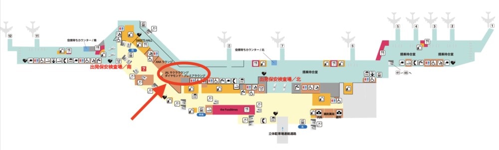 福岡空港サクララウンジのマップ