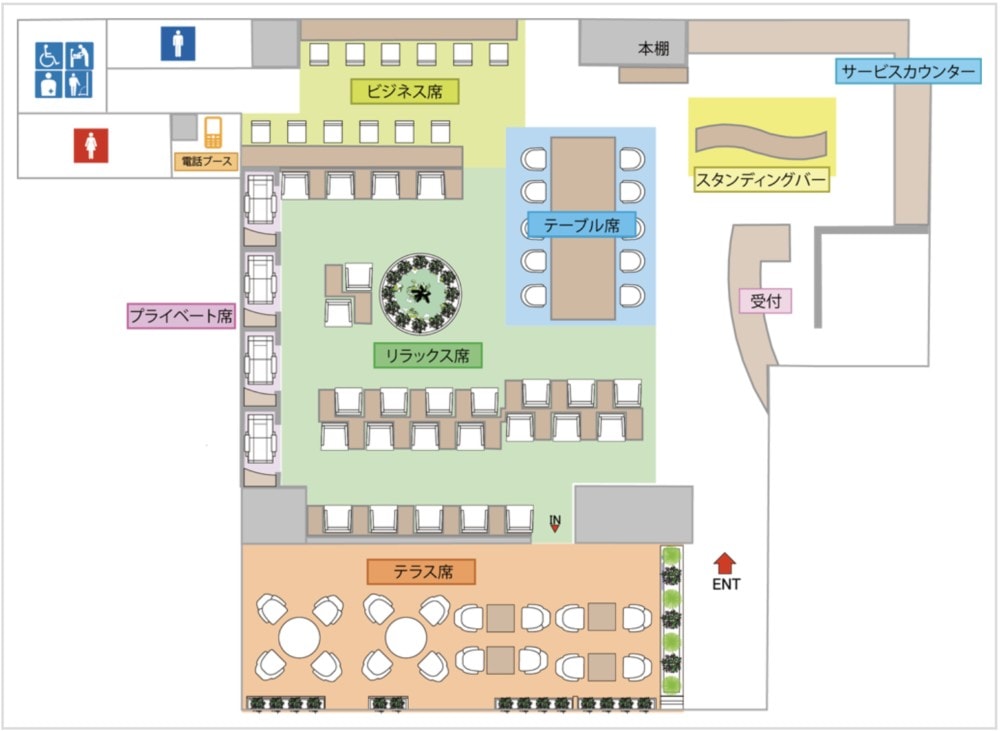 宮崎空港ブーゲンラウンジひなた〜見取り図