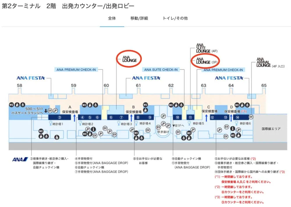 羽田空港国内線第2ターミナルフロアマップ