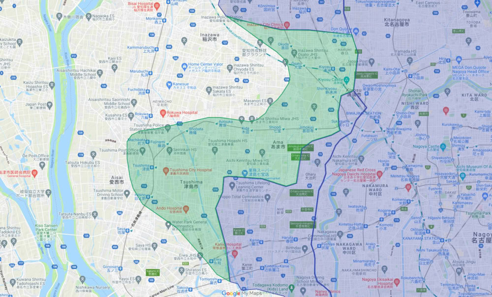 愛知県あま市ほか