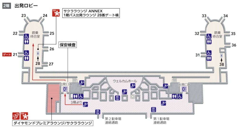 那覇空港JAL国内線フロアマップ