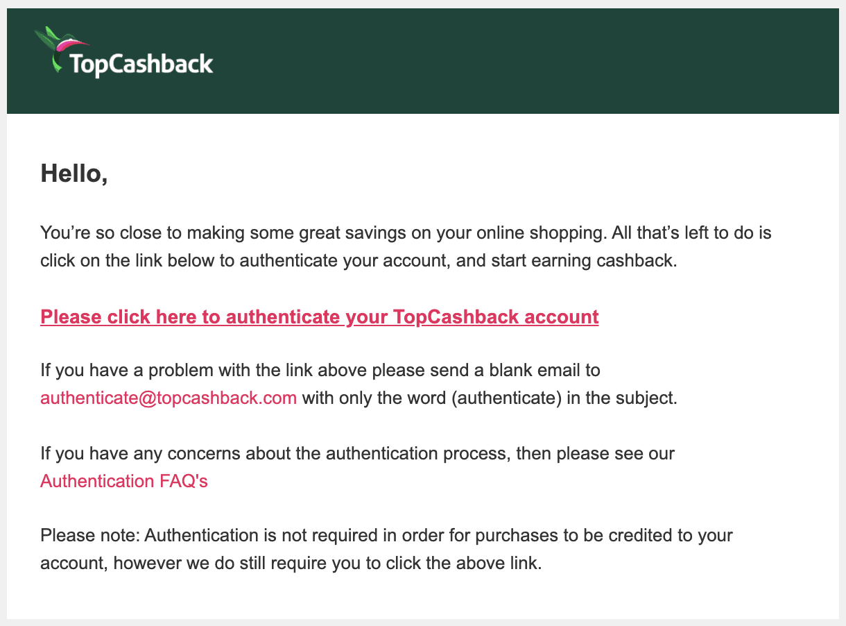 TopCashback Sign Up Step 3