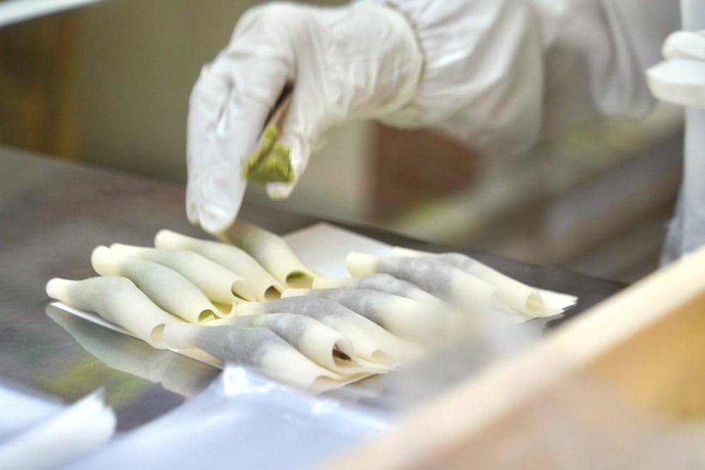 Freshly made Yatsuhashi