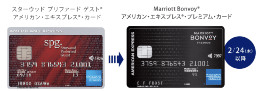 SPGアメックスからマリオットボンヴォイアメックスへ