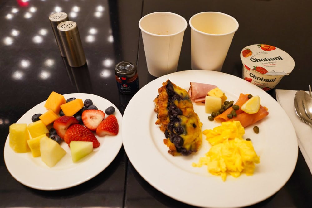 JWマリオットエセックスハウスニューヨーク・エグゼクティブラウンジ・実際の朝食