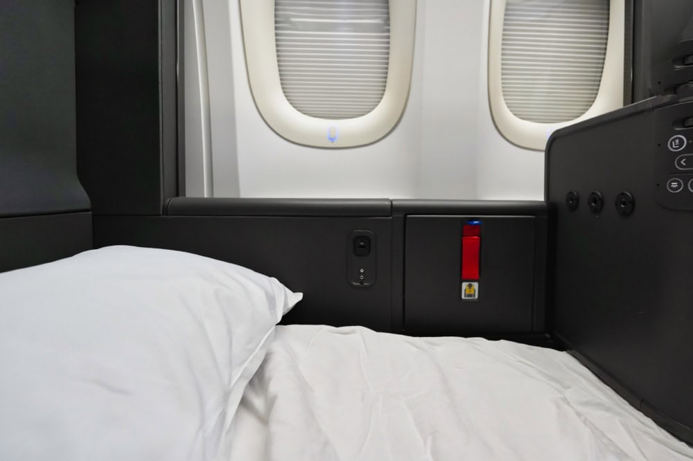 ANA新型ビジネスクラスTHE Room搭乗記・寝転んだ視界