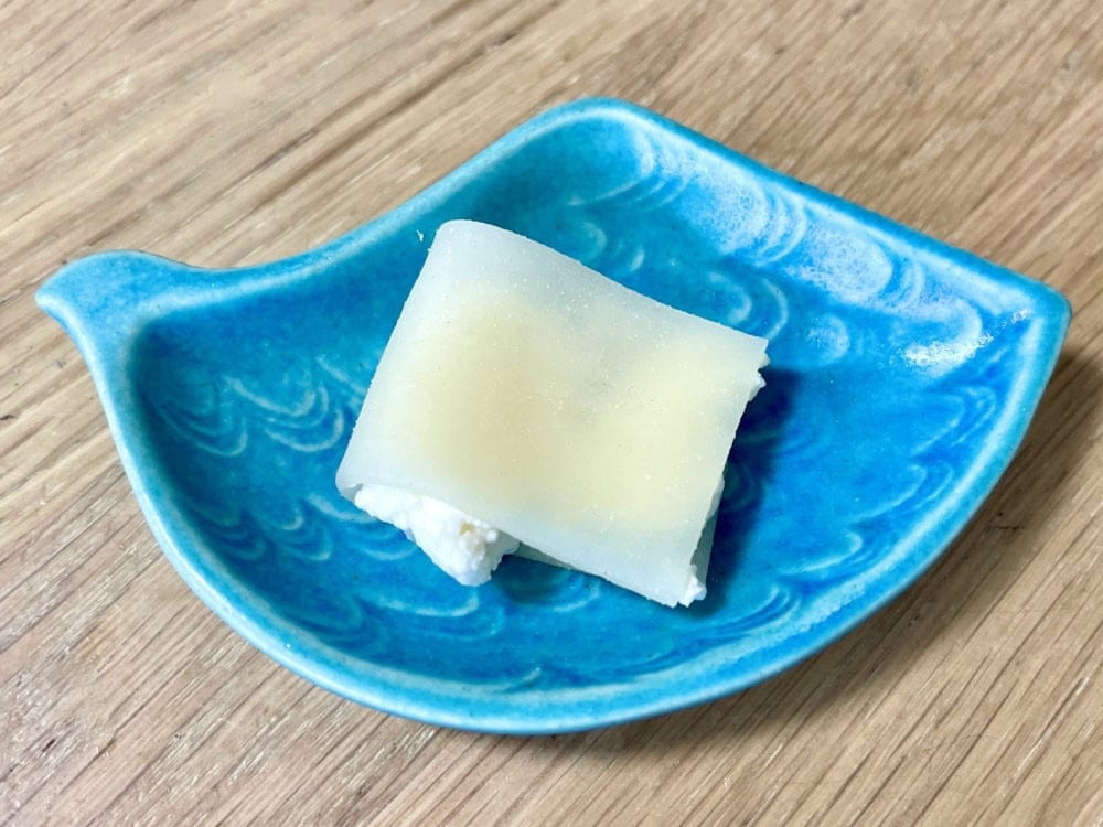 Yatsuhashi with ricotta cheese