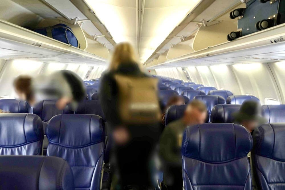 サンノゼ国際空港・サウスウエスト航空の機内