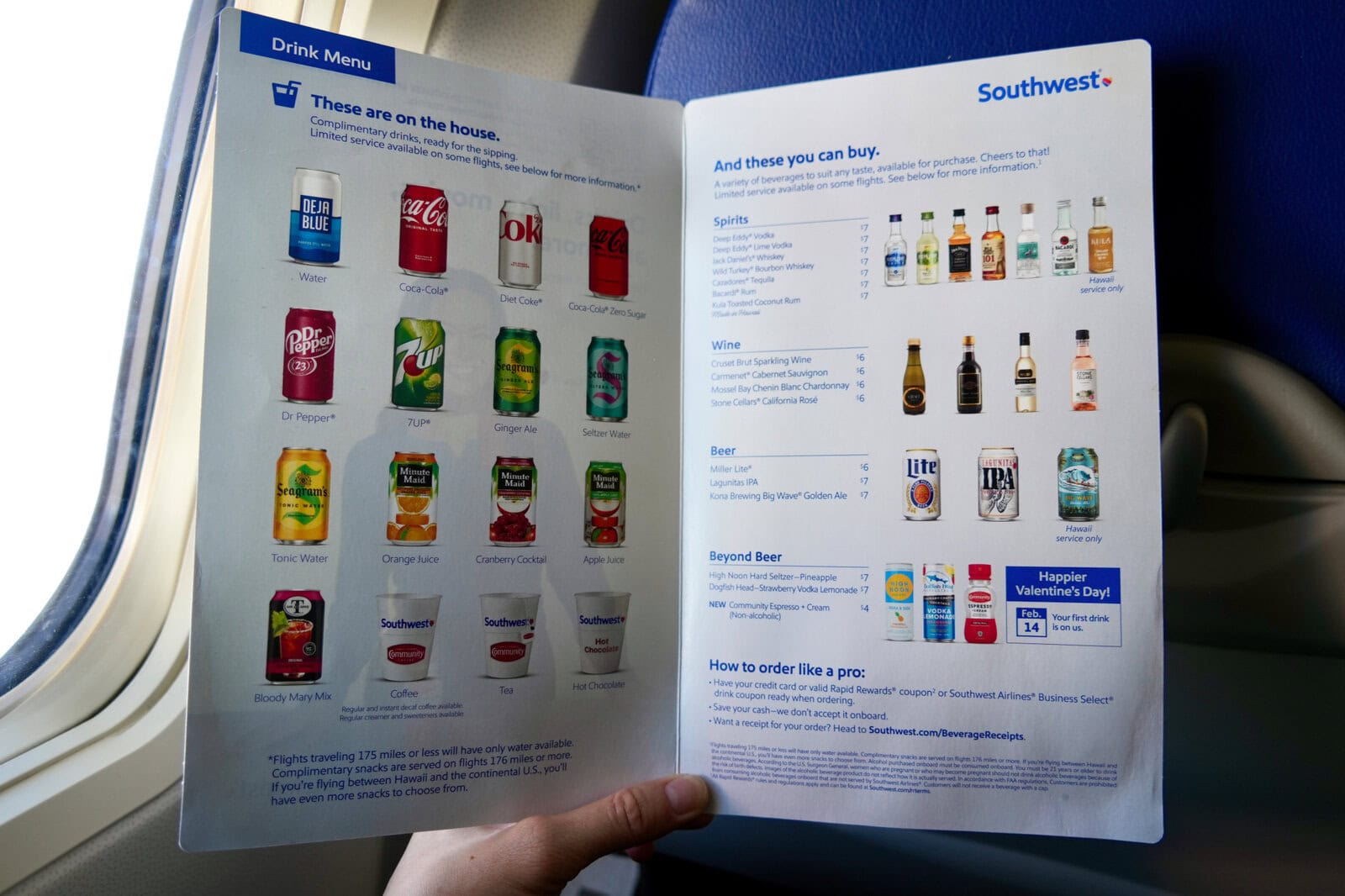 機内ドリンクメニュー
