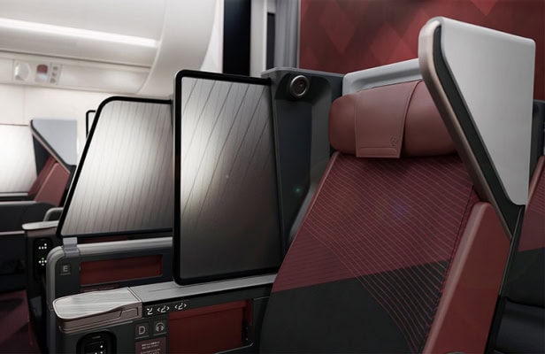 JAL国際線新型A350-1000・プレミアムエコノミークラス・新型機のディバイダー