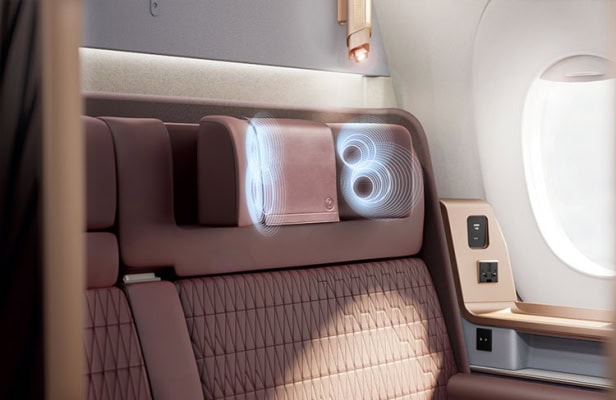 JAL国際線新機材A350-1000・ファーストクラス・内蔵スピーカー
