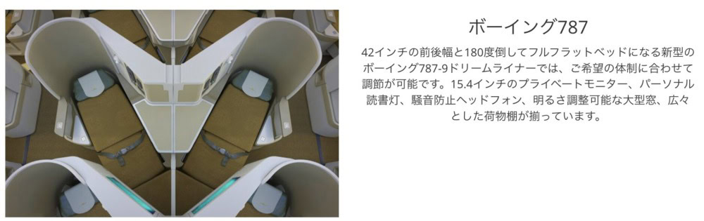 ベトナム航空ビジネスクラスシート・B789