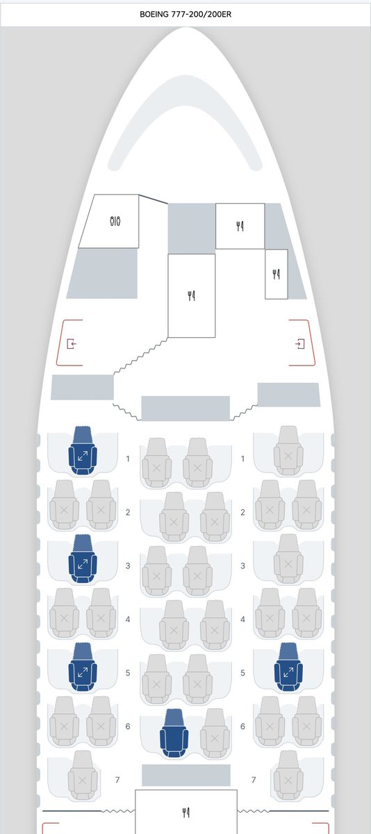 オーストリア航空ビジネスクラス搭乗記・B777シートマップ