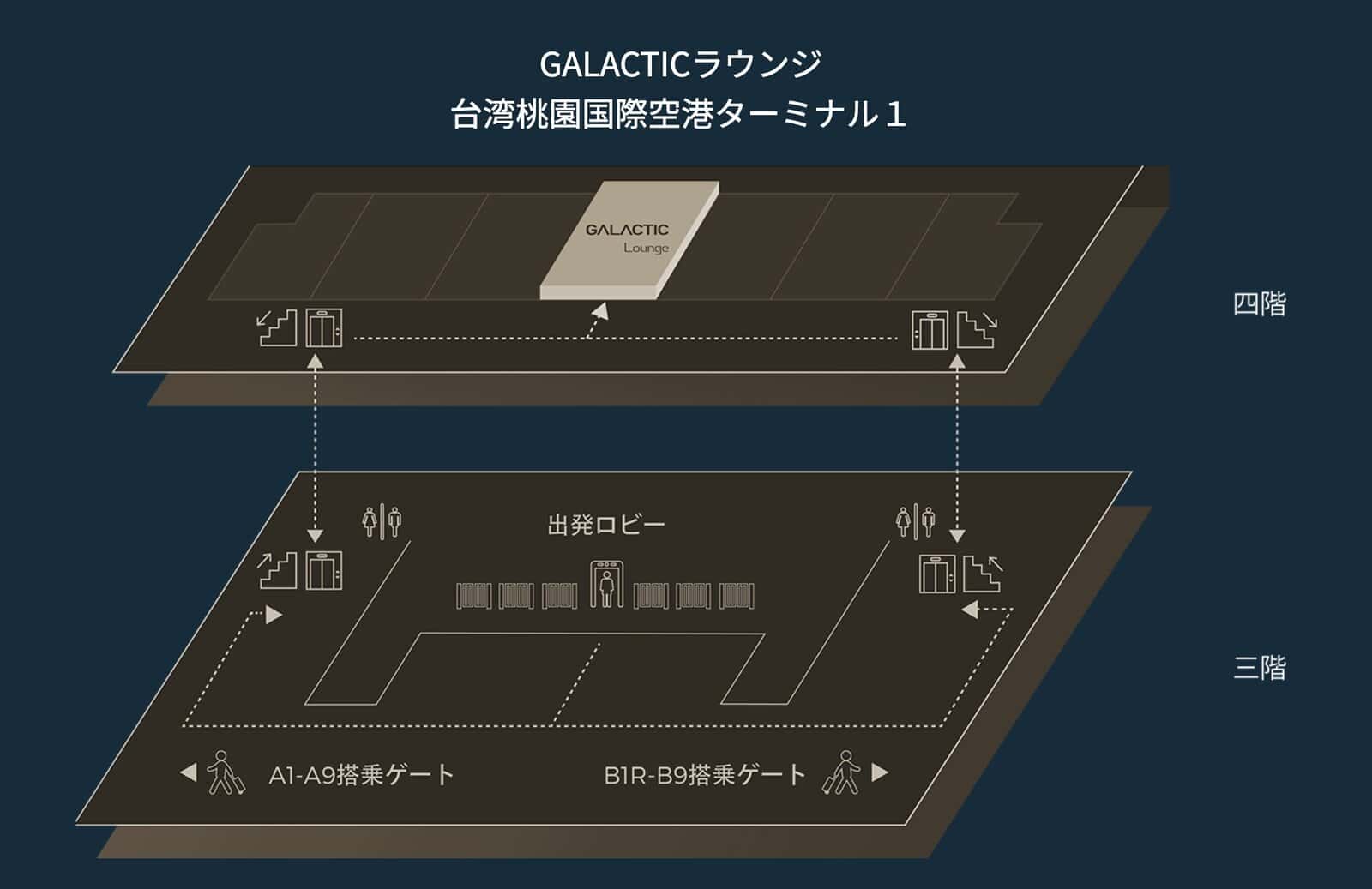 スターラックス航空桃園国際空港T1ラウンジマップ
