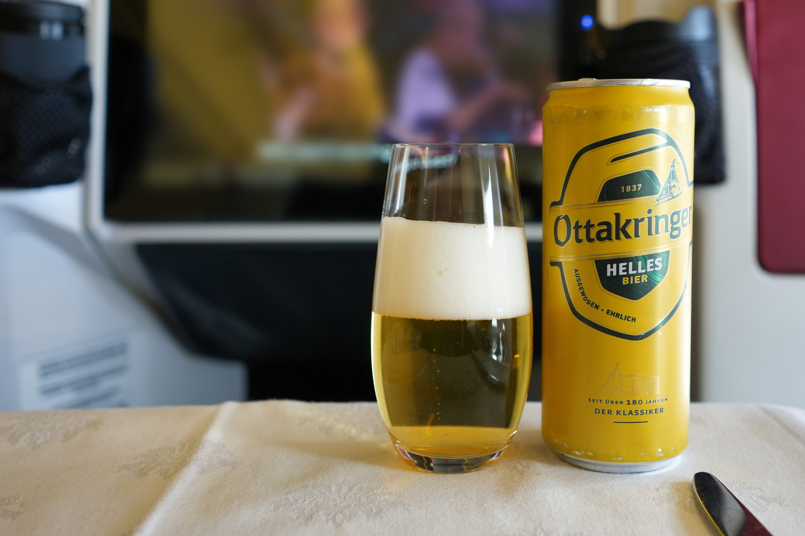 オーストリア航空ビジネスクラス搭乗記・機内食編・ビール