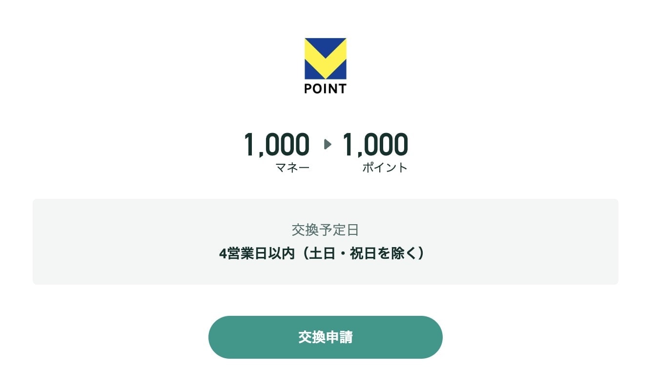 .moneyでVポイントへ交換する