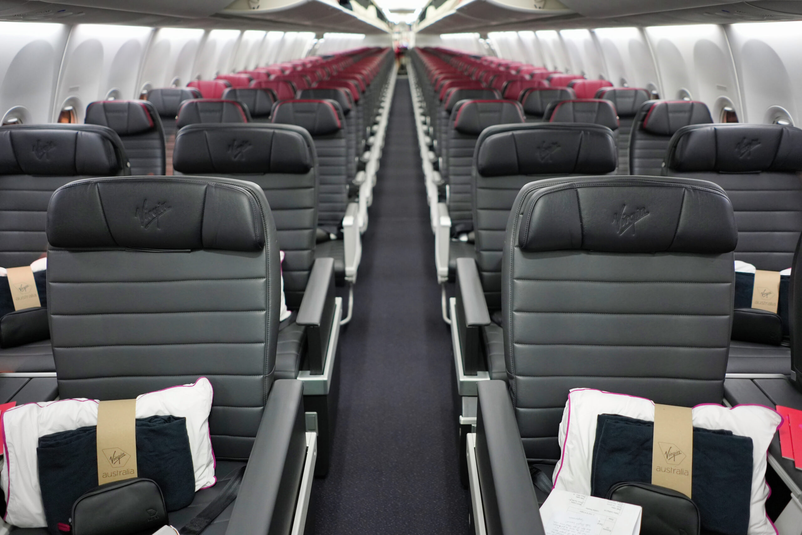 ヴァージンオーストラリア航空ビジネスクラス搭乗記・キャビン全景