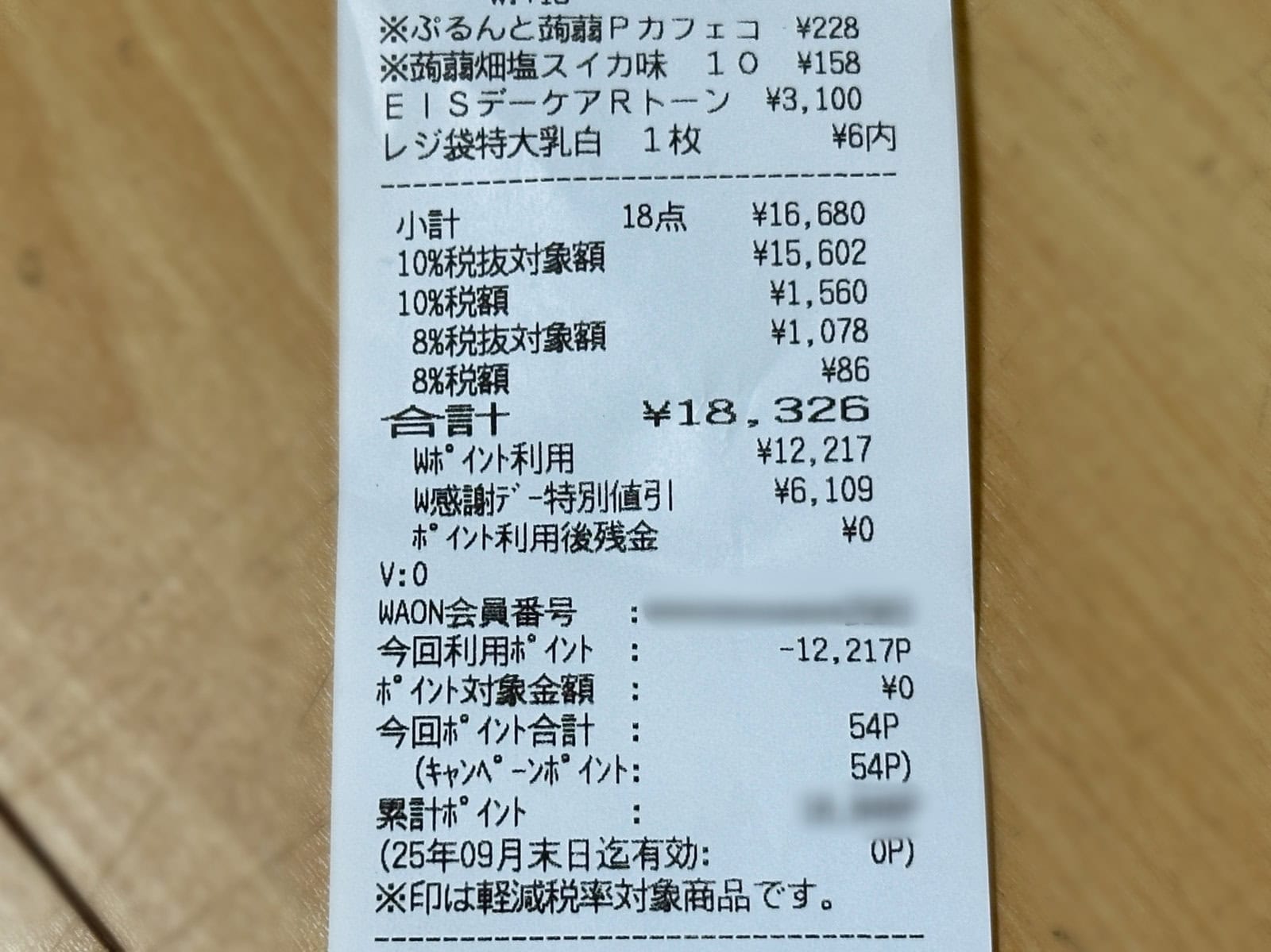ウエル活2025年7月レシート