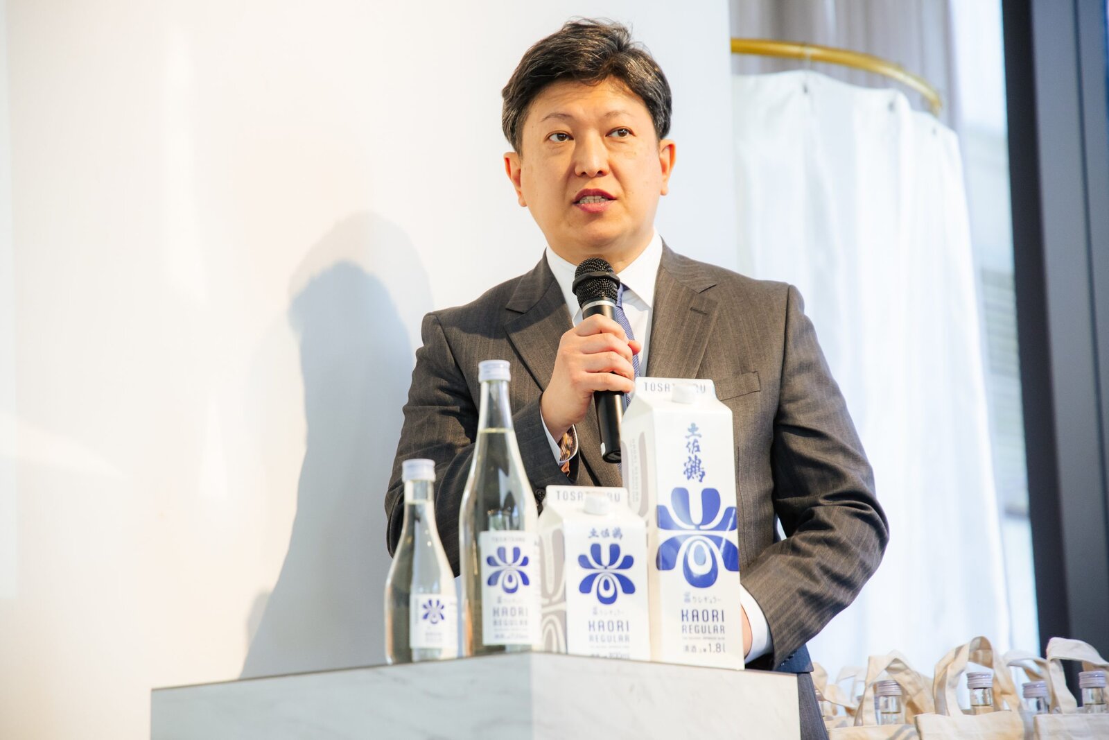 登壇した土佐鶴酒造社長 廣松慶久氏