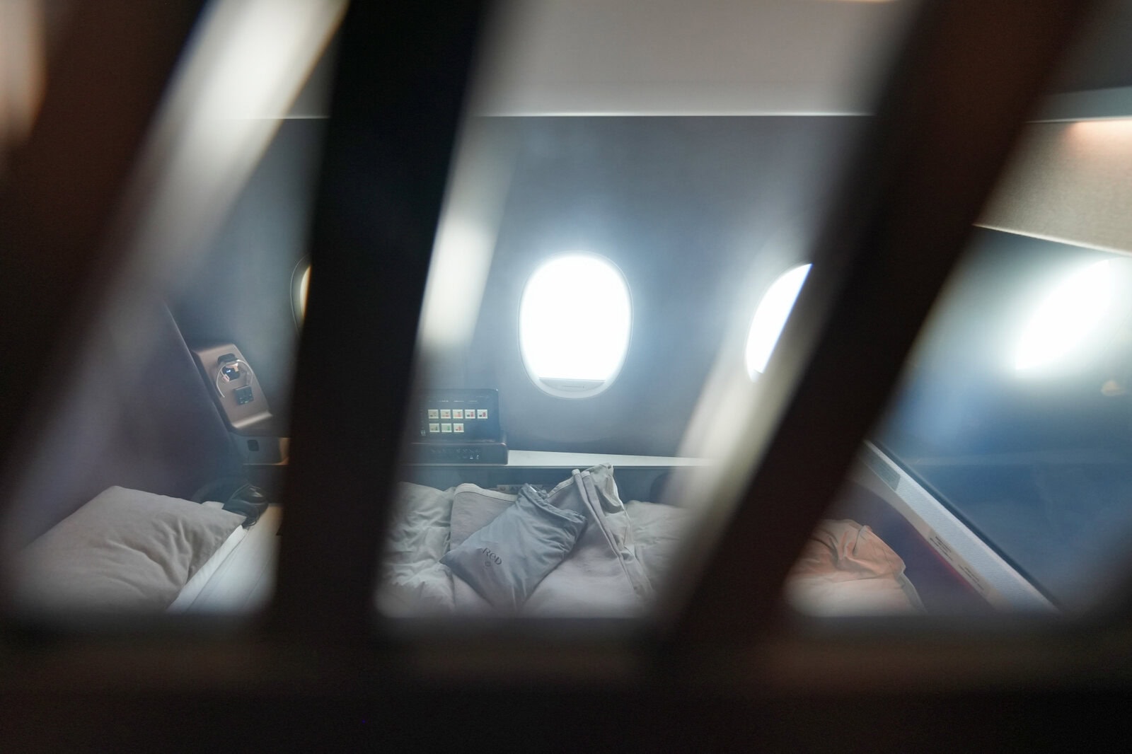 View into JAL A350-1000 First Class suite from above