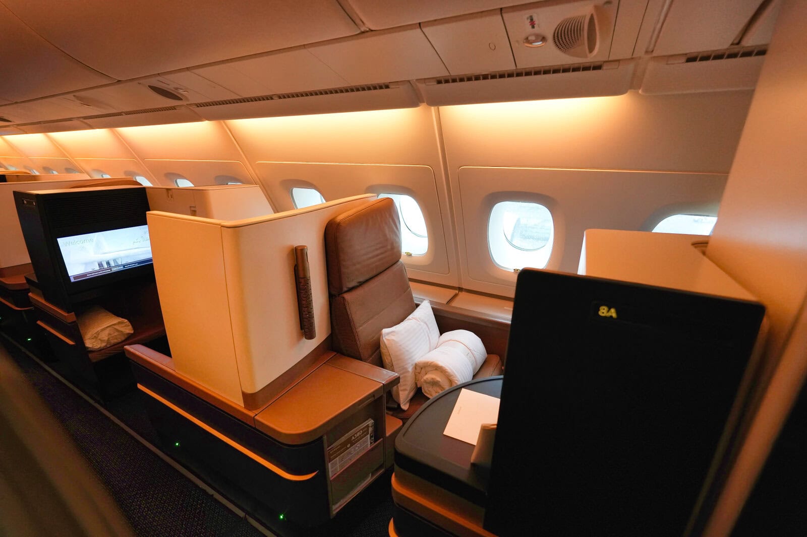 エティハド航空A380ビジネスクラスのキャビン