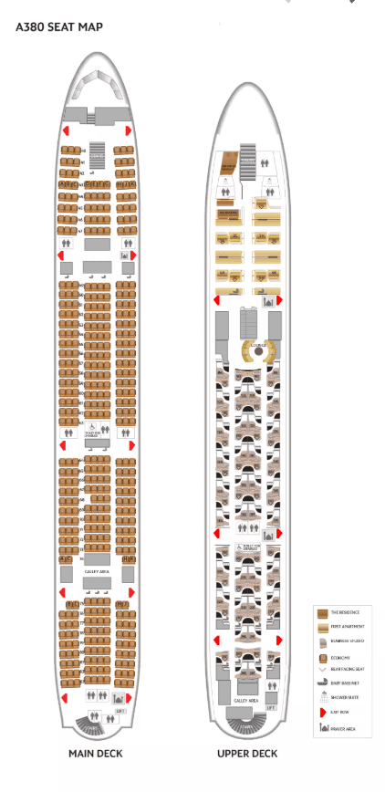 エティハド航空A380シートマップ