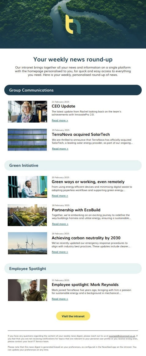 Customised Newsletter Example