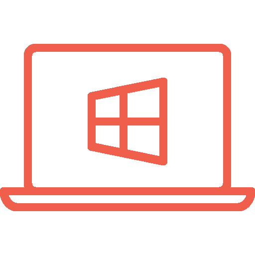 Laptop with Microsoft logo