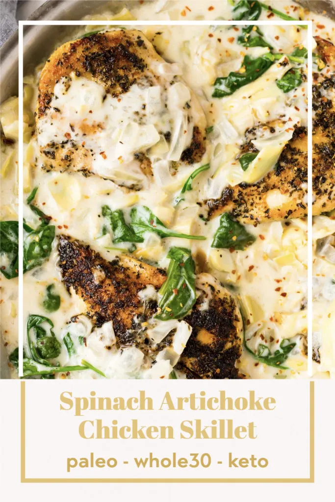 paleo spinach artichoke chicken skillet