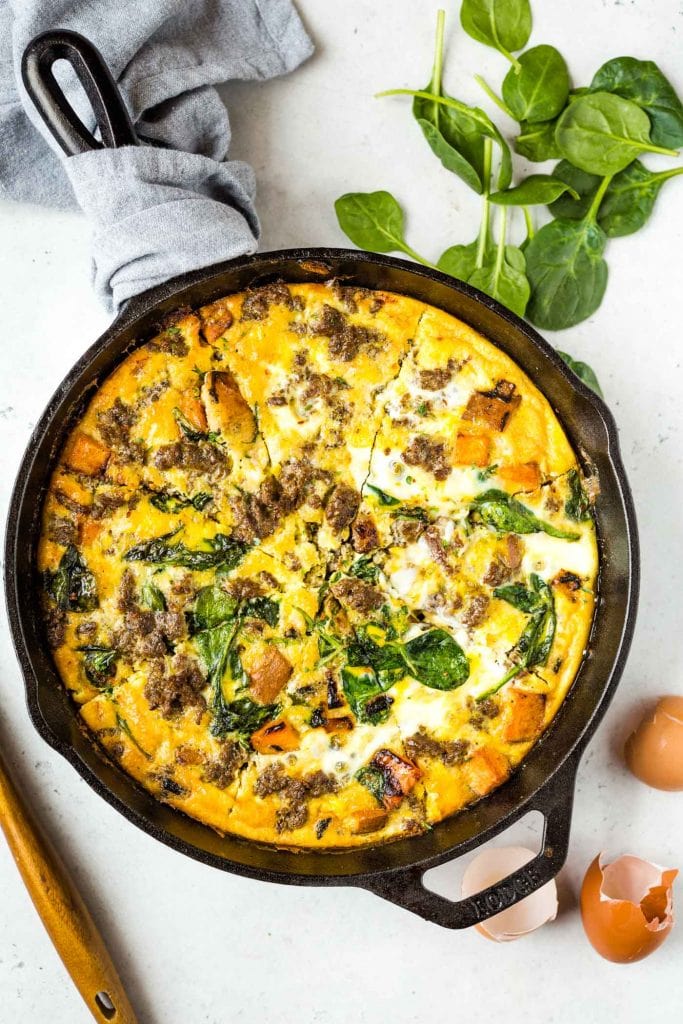 Sweet Potato Sausage Frittata (Paleo, Whole30) | The Healthy Consultant