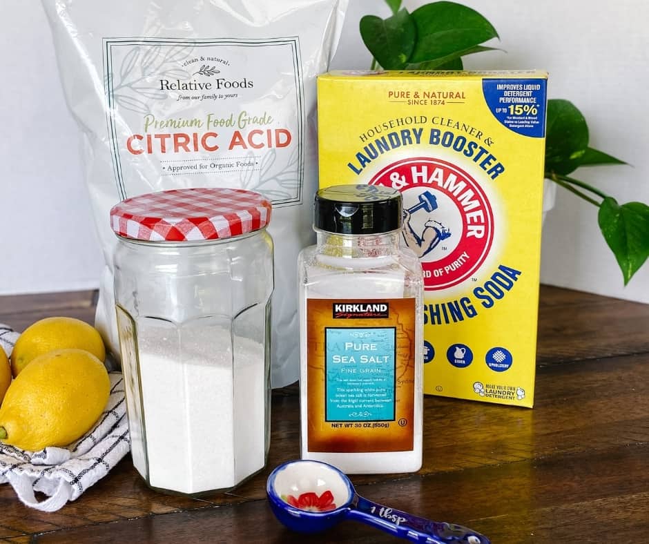 ingredients needed for non-toxic homemade dishwashing detergent