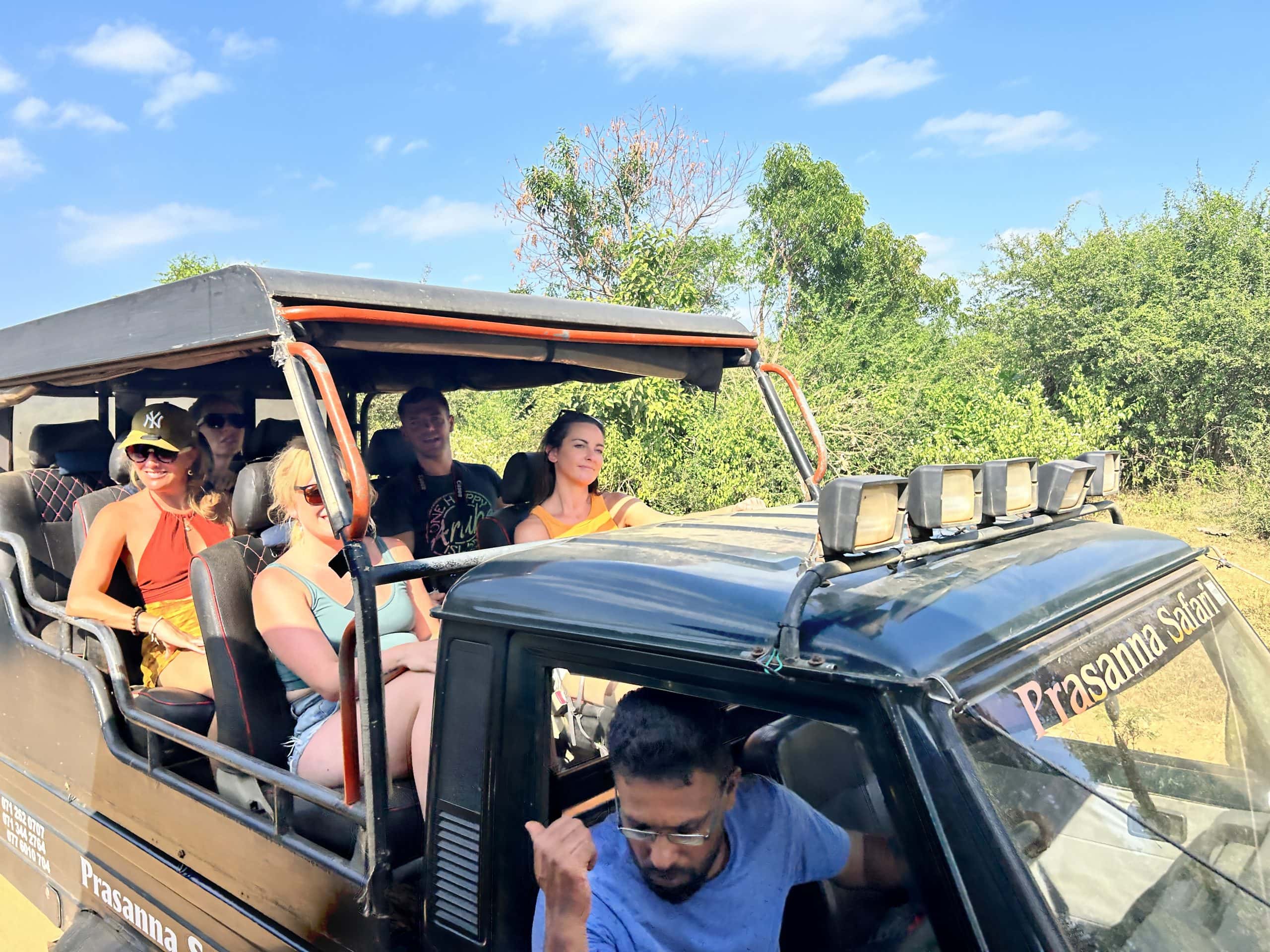 group of tourists riding in safari at udawalawa national park