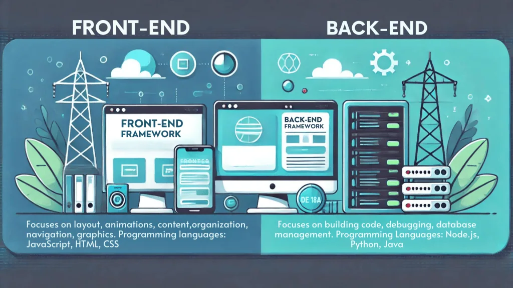 image Diagram illustrating the relationship between frontend and backend frameworks