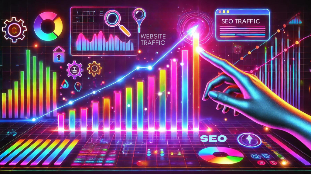 image of graph showing increased website traffic due to effective SEO practices